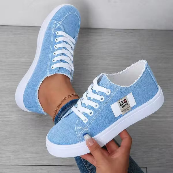 2026Graduation Season Canvas Sneakers For Women, Lace-Up Low Top Casual Shoes, Lightweight Walking Sneakers, Summer Everyday Footwear