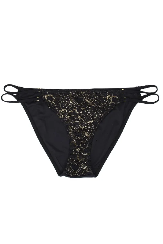 Maternity bikini for expecting mothers to enjoy the beach comfortablyWolf & Whistle Leah Gold Lace Strappy Bikini Brief