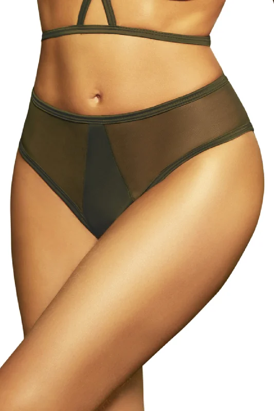 Lace - trimmed bikini for an elegant and romantic touchLaura Olive High Waist Bikini Bottoms