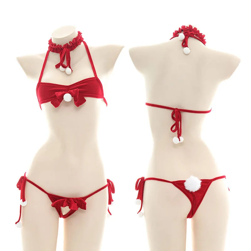 String bikini for a minimalistic and sexy beach styleKissin Under The Mistletoe Bikini Set