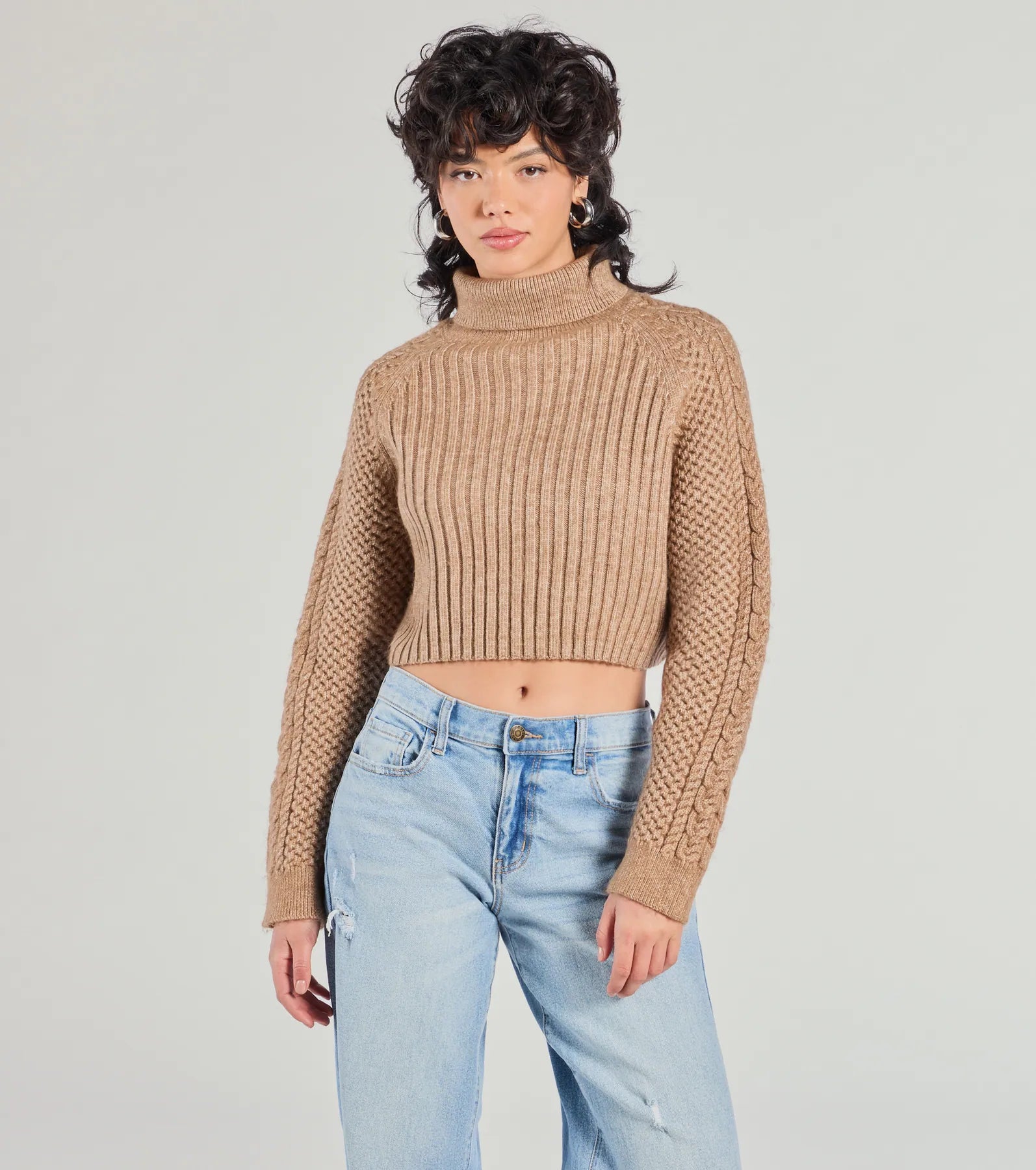 Thermal Women Long Sleeve Top for Extra Warmth in WinterSnuggle Weather Turtleneck Crop Knit Sweater