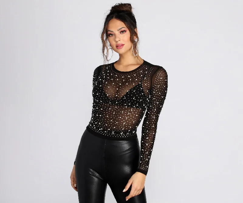 Pocket - Equipped Women Long Sleeve Top for Added FunctionalityEffortless Embellishment Top