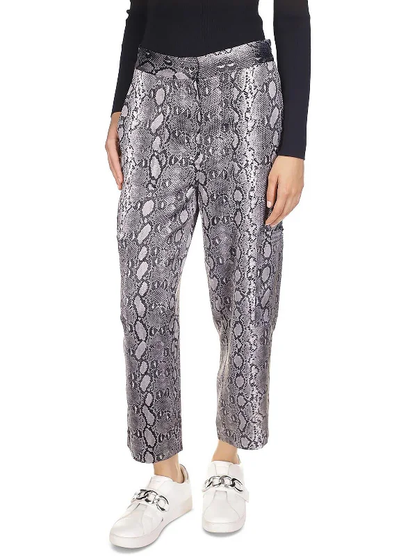 Metallic women trousers for a glamorous and eye - catching styleAdder Womens Cargo High Rise Cropped Pants