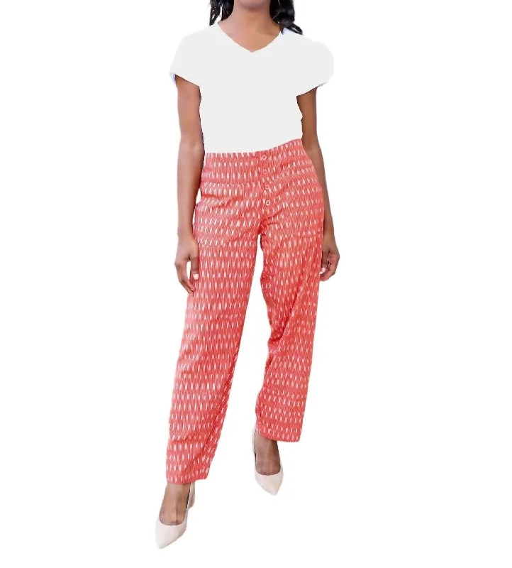 Linen women trousers for a breathable and summer - friendly choiceAurora Pants In Red