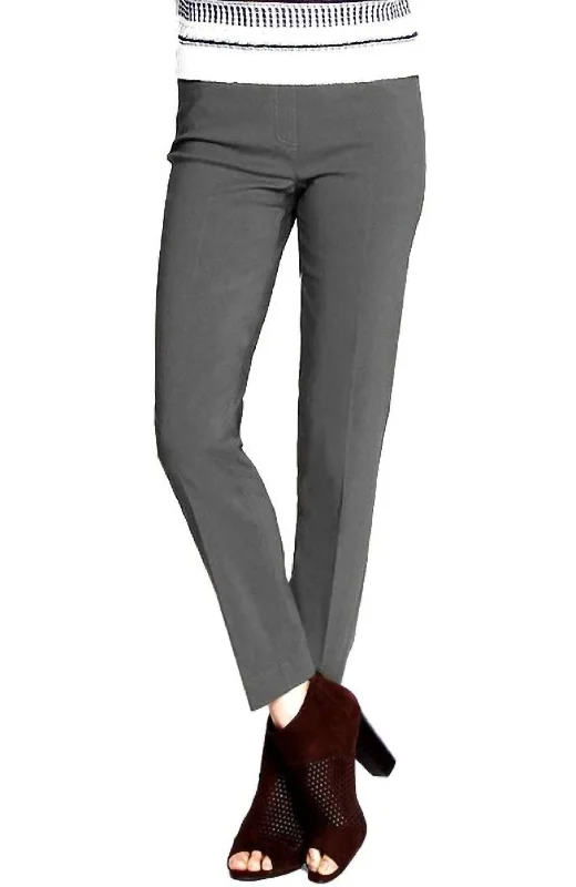 Metallic women trousers for a glamorous and eye - catching styleFaux Pocket Ankle Pants In Light Grey