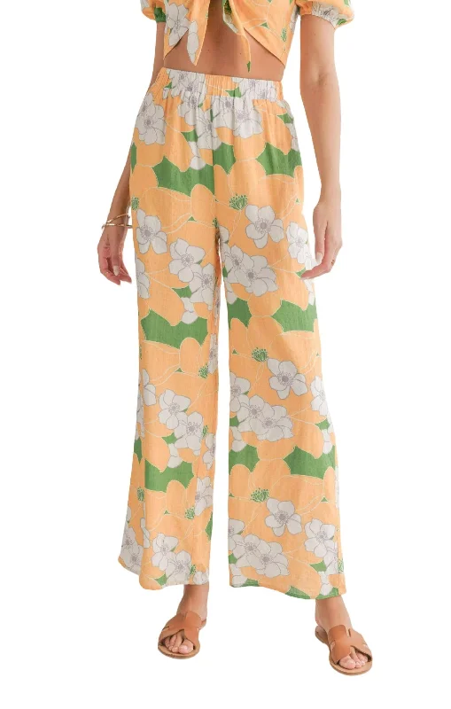 Striped women trousers with a nautical or modern patternFloral Wide Leg Pants In Desert Flower