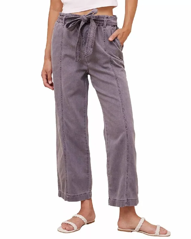 Corduroy women trousers for a warm and textured appearancePaige Crop Pants In Washed Ash