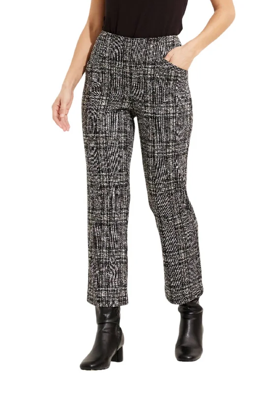 Bootcut women trousers to pair well with different shoesPlaid High-Waisted Pant In Black/multi