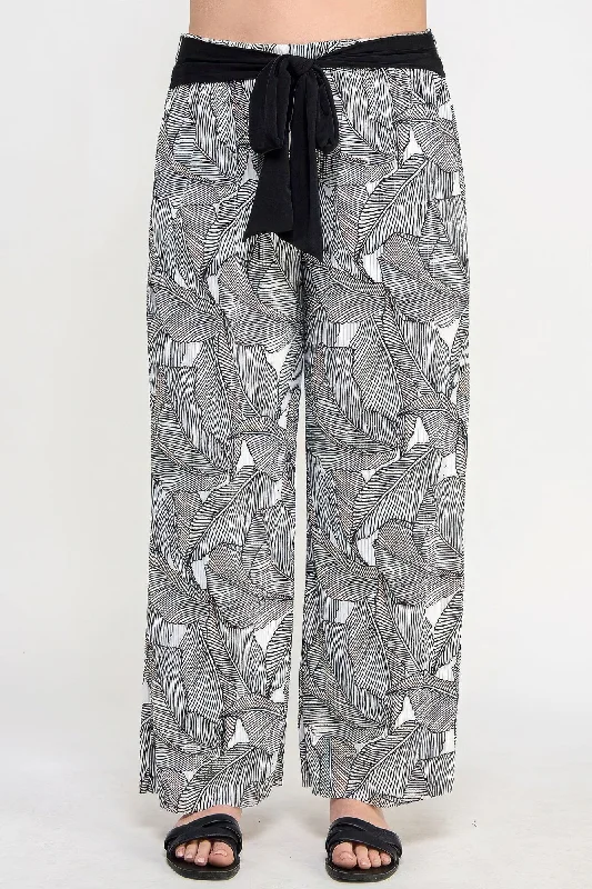 Palazzo women trousers for a flowy and comfortable feelPlisse Palm Print Pants