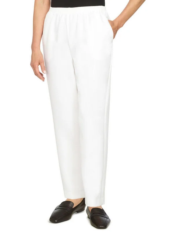 Straight - leg women trousers with a classic and timeless designPlus Womens Textured Pull On Straight Leg Pants