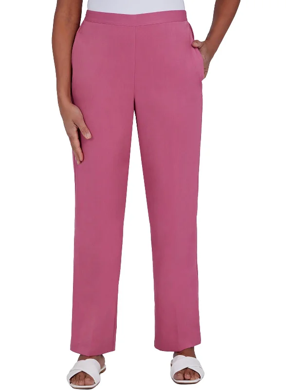 Wide - leg women trousers for a modern and elegant stylePlus Womens Traditional Fit Work Wear Straight Leg Pants