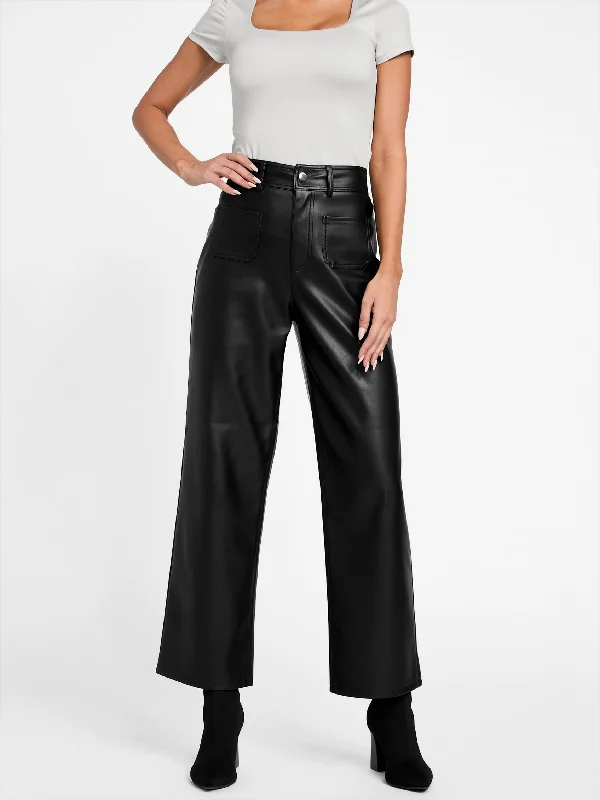 Bootcut women trousers to pair well with different shoesSandrine Faux-Leather Pant