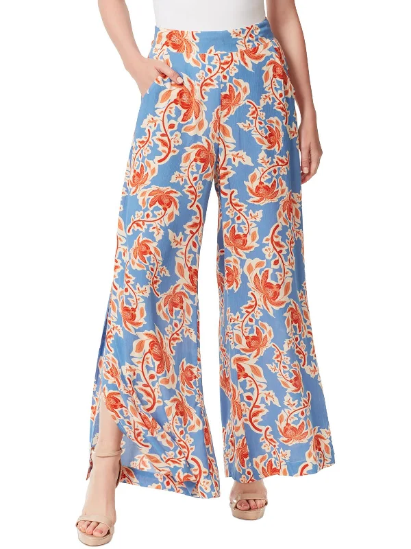 Bootcut women trousers to pair well with different shoesShaye Womens Floral Print Viscose Wide Leg Pants