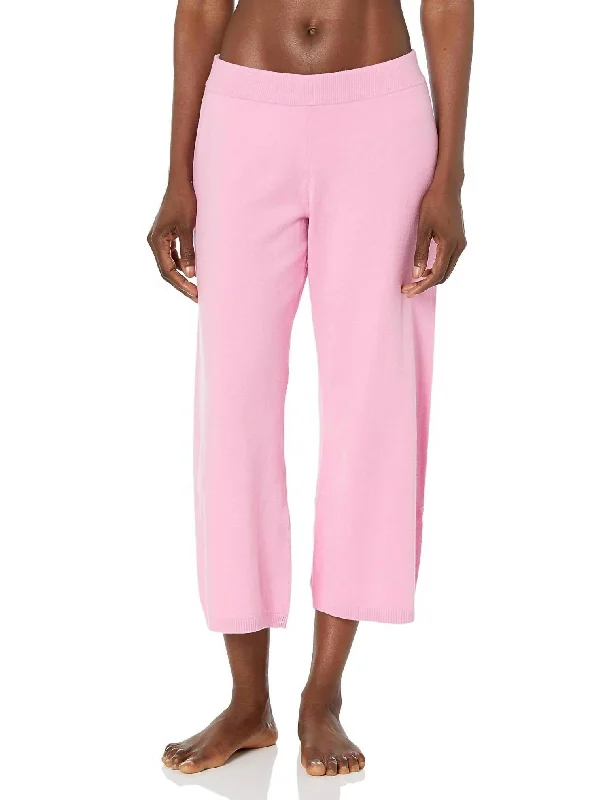 Cargo women trousers with multiple pockets for added functionalitySlounge Sleep Cropped Pant In Pink Lilac