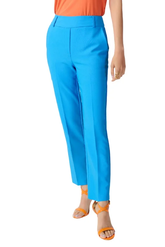 Jogger women trousers for a casual and sporty vibeStretch Slim-Fit Pants In French Blue