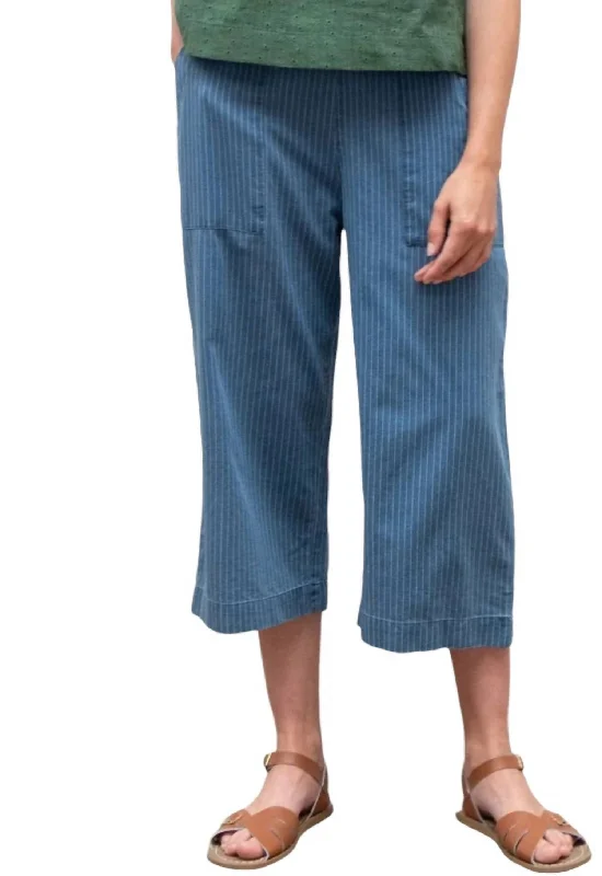 Jeggings women jeans combining the comfort of leggings and style of jeansStriped Denim Culottes Trouser In Denim Stripe