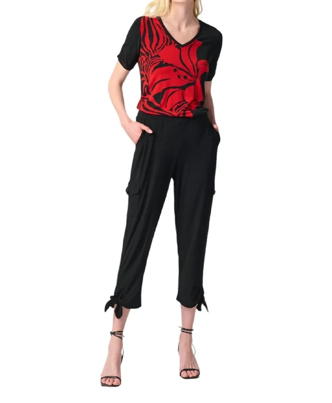 High - waisted women trousers for a flattering and retro lookTie Detail Pants In Black