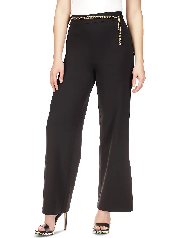 Tapered women trousers with a slimming effectWomens Crepe Dressy Wide Leg Pants