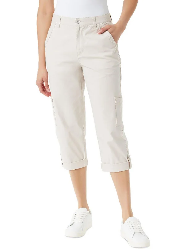 Cargo women trousers with multiple pockets for added functionalityWomens High Rise Cargo Capri Pants