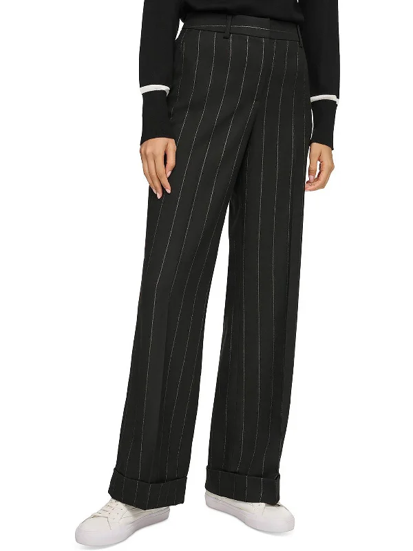 Straight - leg women trousers with a classic and timeless designWomens Metallic Pinstripe Dress Pants