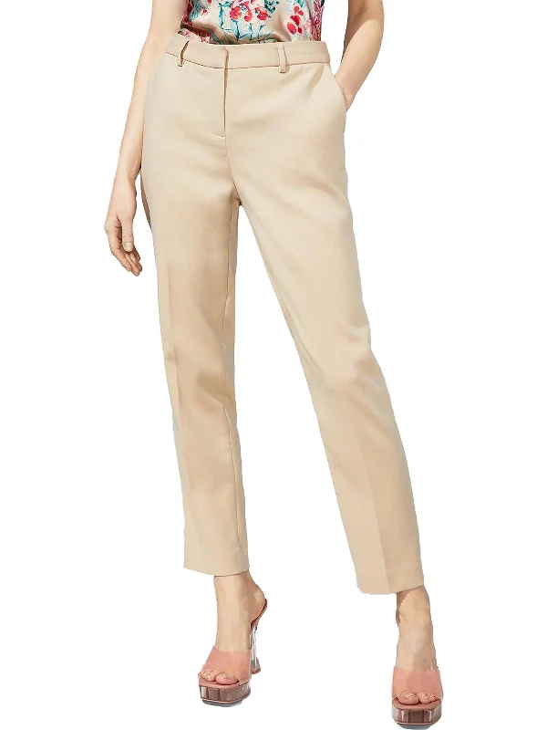 Linen women trousers for a breathable and summer - friendly choiceWomens Mid-Rise Ankle Straight Leg Pants