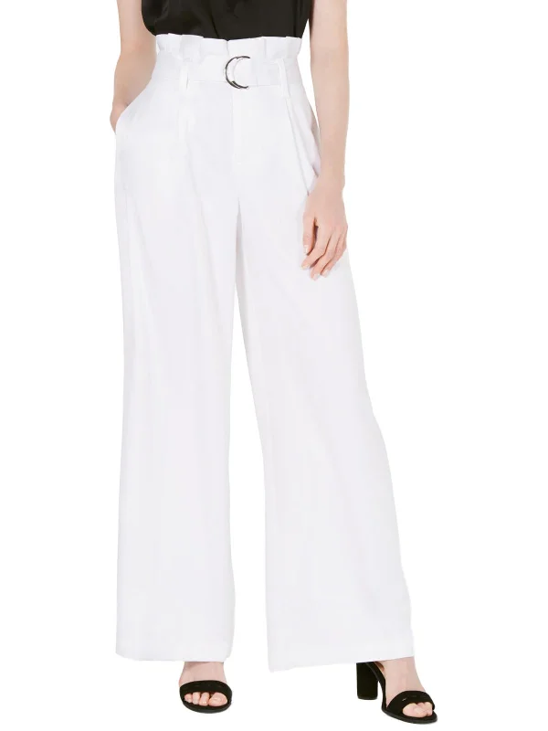 Jogger women trousers for a casual and sporty vibeWomens Satin Pleated Wide Leg Pants