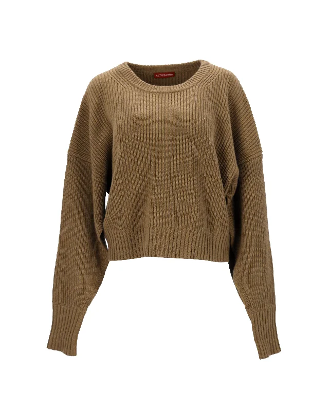 Color - Blocked Women Sweater for a Bold Fashion StatementAltuzarra Anthea Cashmere-Blend Sweater In Khaki Cotton