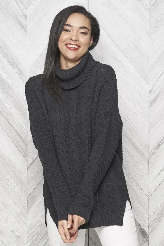 Cropped Women Sweater to Pair with High - Waisted BottomsEmily Turtleneck Tunic