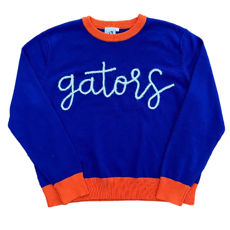 Hand - Knitted Women Sweater with Artisanal CharmGlitter Script "Gators" Long Sleeve Sweater - Licensed