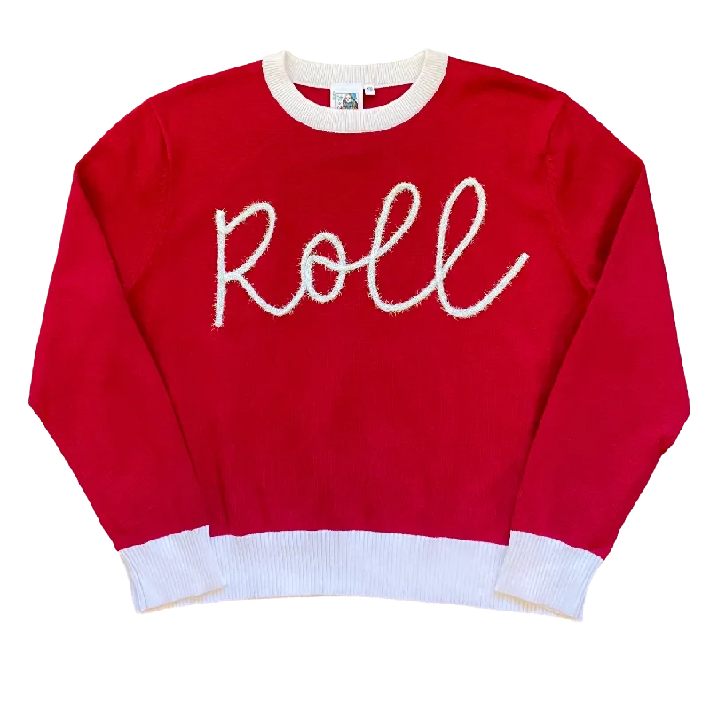 Cable - Knit Women Sweater with Intricate PatternsGlitter Script "Roll" Long Sleeve Sweater - Licensed