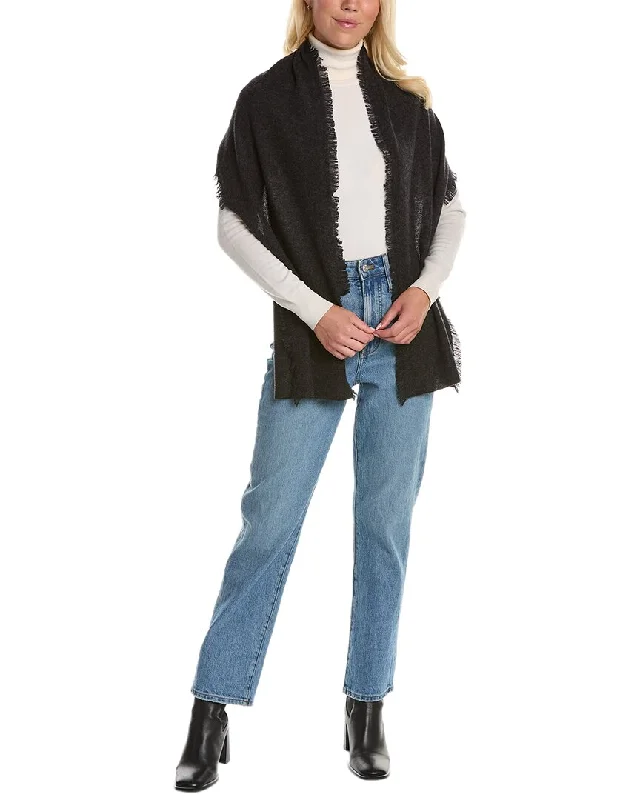 Plus - Size Women Sweater with a Flattering FitIn2 by InCashmere Fringe Cashmere Wrap