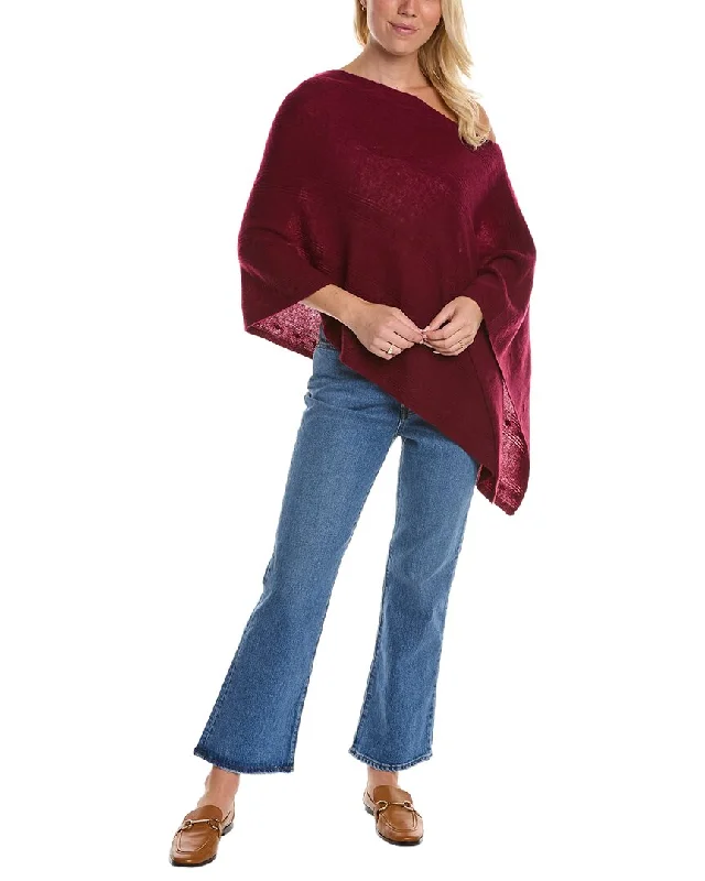 Cropped Women Sweater to Pair with High - Waisted BottomsIn2 by InCashmere Ribbed Cashmere Poncho