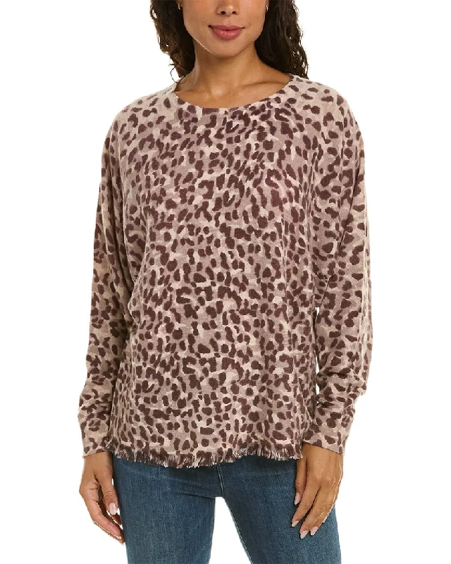 Oversized Women Sweater for a Cozy and Fashionable LookInCashmere Ombre Animal Print Cashmere Pullover