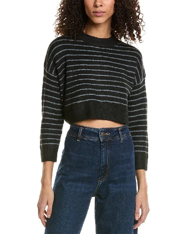 Mock - Neck Women Sweater for a Modern TwistIsla Ciel Striped Sweater