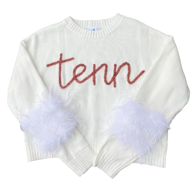 Color - Blocked Women Sweater for a Bold Fashion Statement“Tenn” Feather Sleeve Sweater