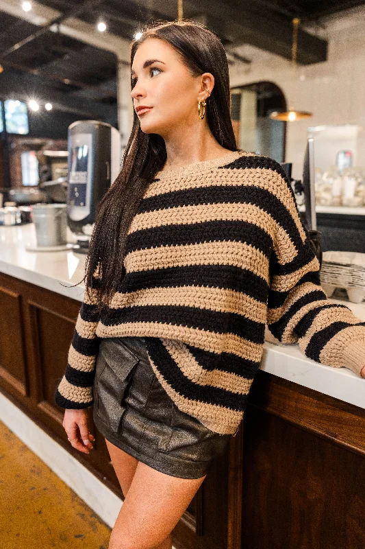 Hand - Knitted Women Sweater with Artisanal CharmWest End Stripe Sweater