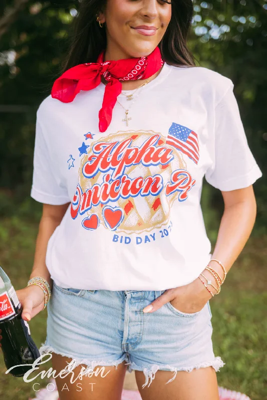 Plus Size Women T Shirt for a Comfortable and Flattering FitAlpha O Miss American Cherry Pie Bid Day Tee