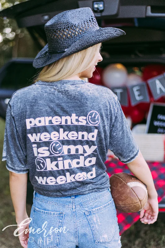 Striped Women T Shirt in a Classic PatternAlpha O Parents Weekend Acid Wash Tee