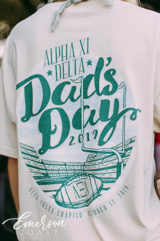 Sequined Women T Shirt for a Sparkly Night OutAlpha Xi Delta Stadium Dads Day