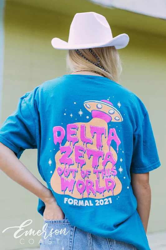 Puff Sleeve Women T Shirt for a Fashion - Forward LookDelta Zeta Out of This World Formal Tee