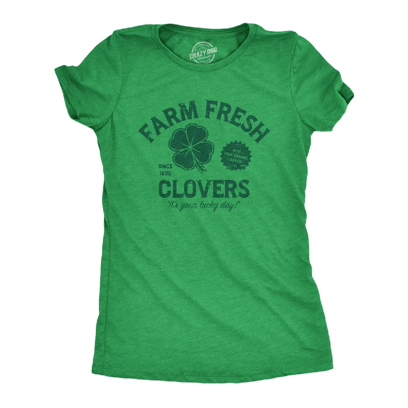 Ringer T Shirt Women with Retro - Inspired StripesFarm Fresh Clovers Women's T Shirt