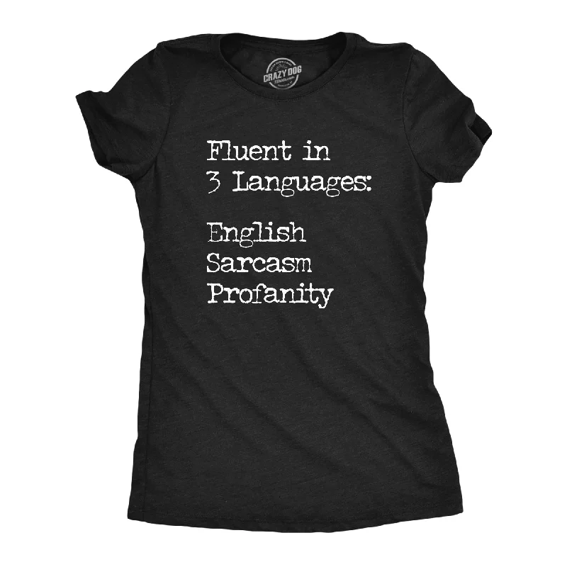 Puff Sleeve Women T Shirt for a Fashion - Forward LookFluent In Three Languages English Sarcasm Profanity Women's T Shirt