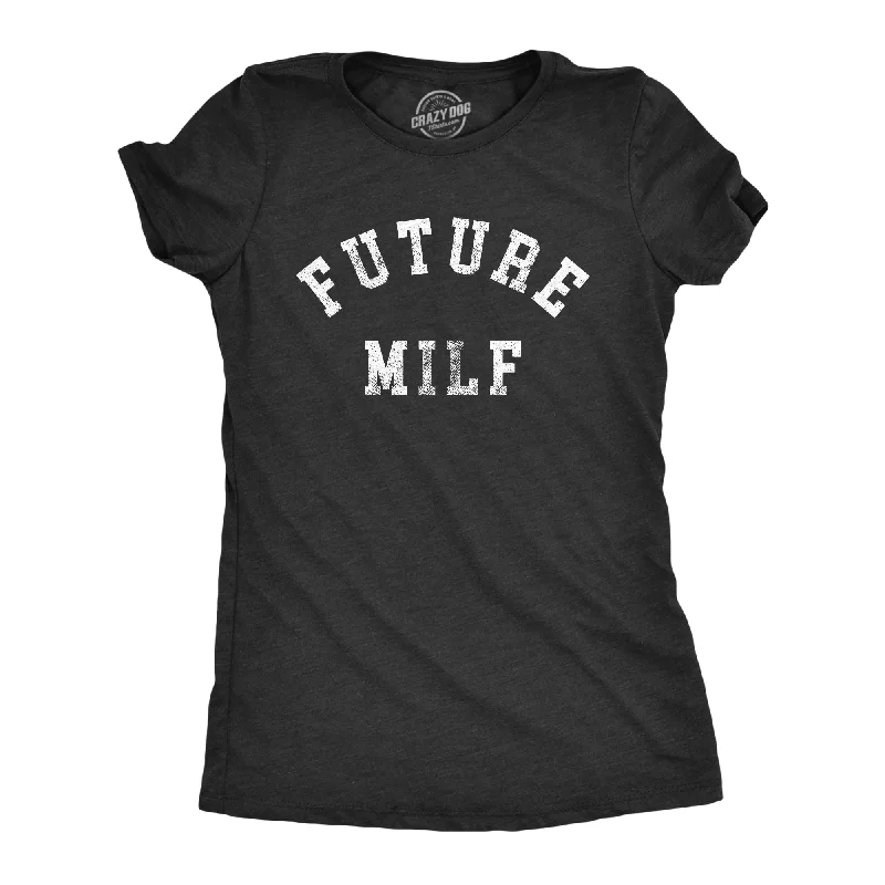 Ringer T Shirt Women with Retro - Inspired StripesFuture Milf Women's T Shirt