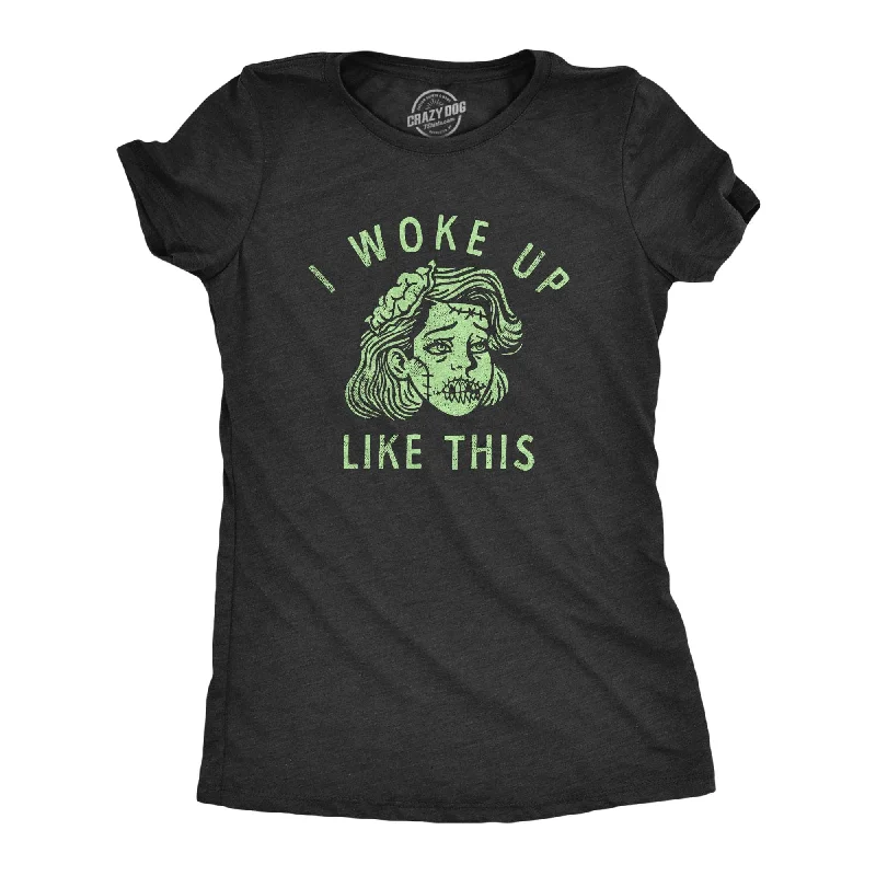 Pocketed Women T Shirt for Added FunctionalityI Woke Up Like This Zombie Women's T Shirt