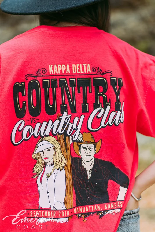 Crew Neck Women T Shirt with a Timeless DesignKappa Delta Country vs. Country Club Function Tee