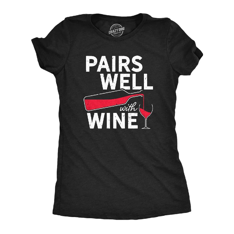 Puff Sleeve Women T Shirt for a Fashion - Forward LookPairs Well With Wine Women's T Shirt