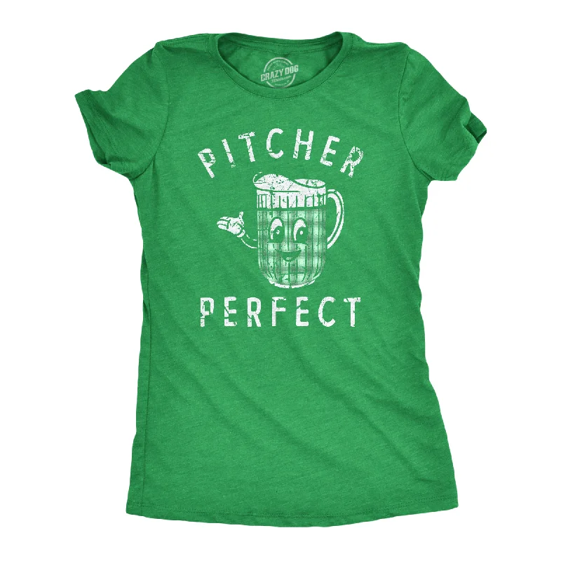 Distressed Women T Shirt with a Laid - Back AestheticPitcher Perfect Women's T Shirt