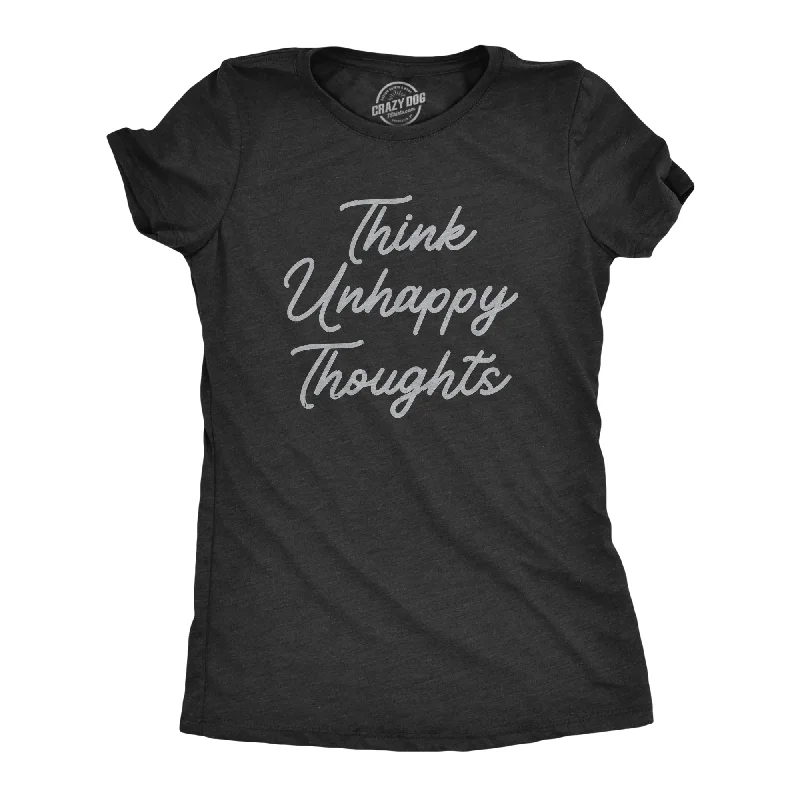 Ringer T Shirt Women with Retro - Inspired StripesThink Unhappy Thoughts Women's T Shirt