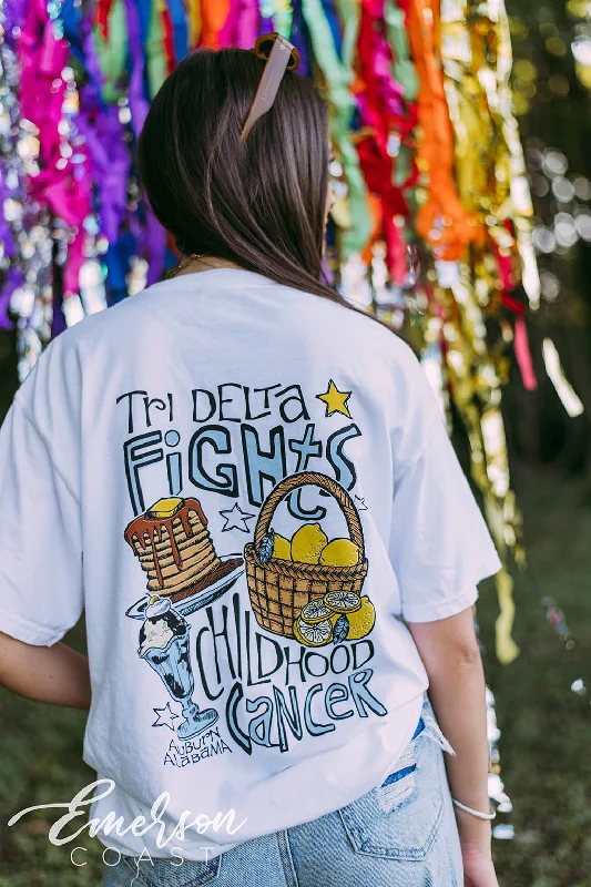 Sequined Women T Shirt for a Sparkly Night OutTri Delta Fights Childhood Cancer Tee