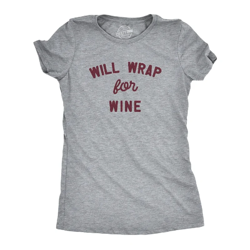 Ringer T Shirt Women with Retro - Inspired StripesWill Wrap For Wine Women's T Shirt